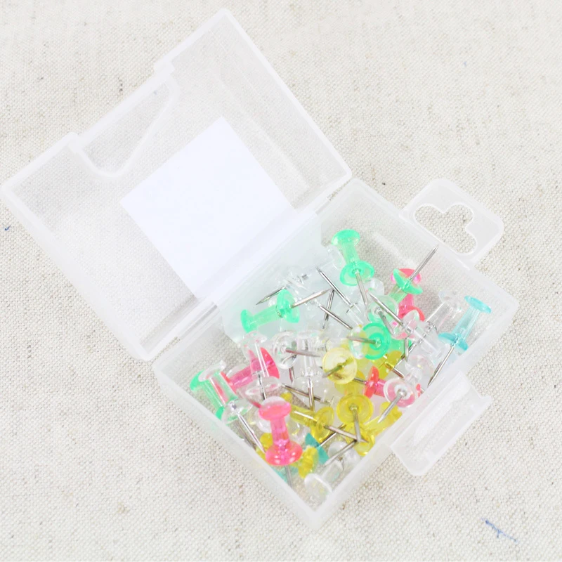 

Push Pins With Assorted Colors,Transparent Plastic Pushpin Head Office Supplies Fasteners Tacks,38 Count