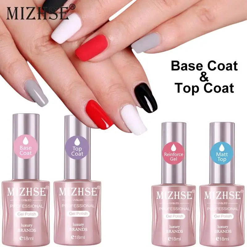 

MIZHSE 18ML New Arrival Primer Matt Top Gel Varnish Soak Off UV Resinfore Gel For Manicure Gellak Semi Permanent Hybrid Nail Art