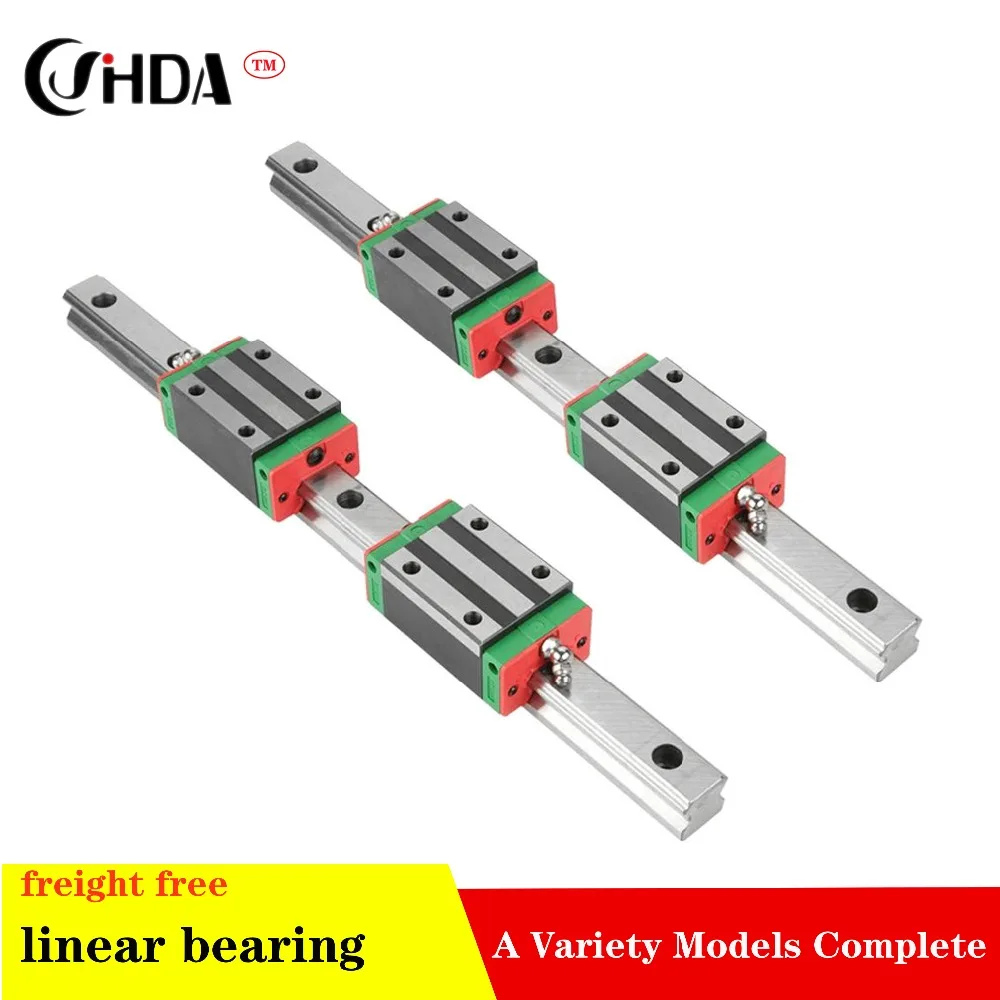 freight free 2Pcs Linear guide + 4Pcs HGH15 linear sliders HGH15CA or