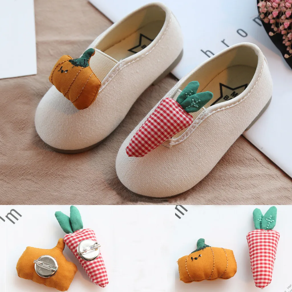 Cartoon pumpkin carrots First Walkers Soft Leather Baby Boys Girls Infant Slippers Moccasins 1-6years Baby Shoes