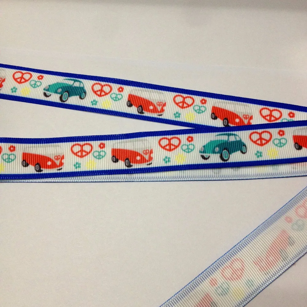 9 16 22 25 38 50 75 mm width baby car Printed Grosgrain Ribbon or Satin