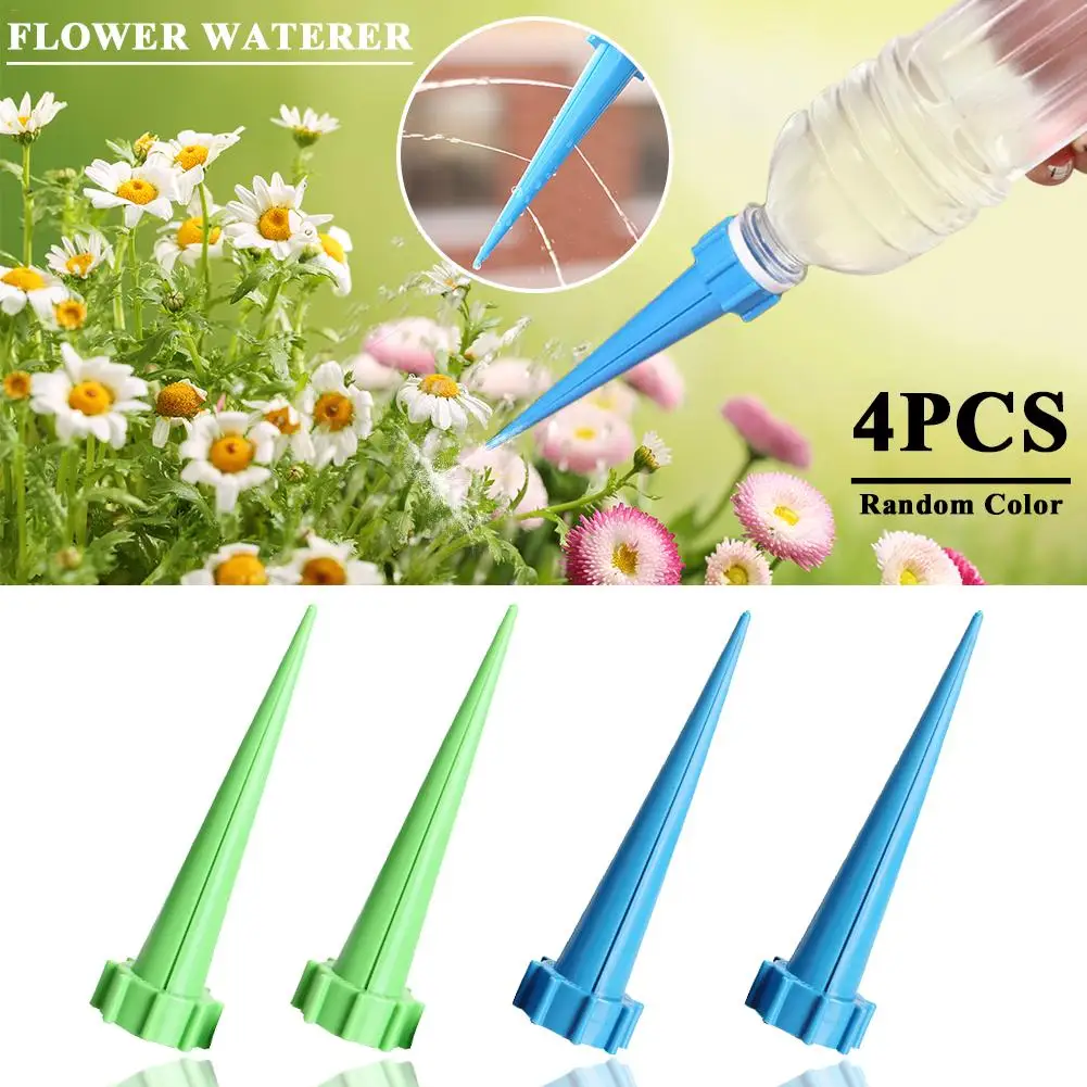 

4Pcs Automatic Watering Irrigation Houseplant Spikes Garden Cone Watering Spike Plant Potted Flower Waterers Bottle Irrigation