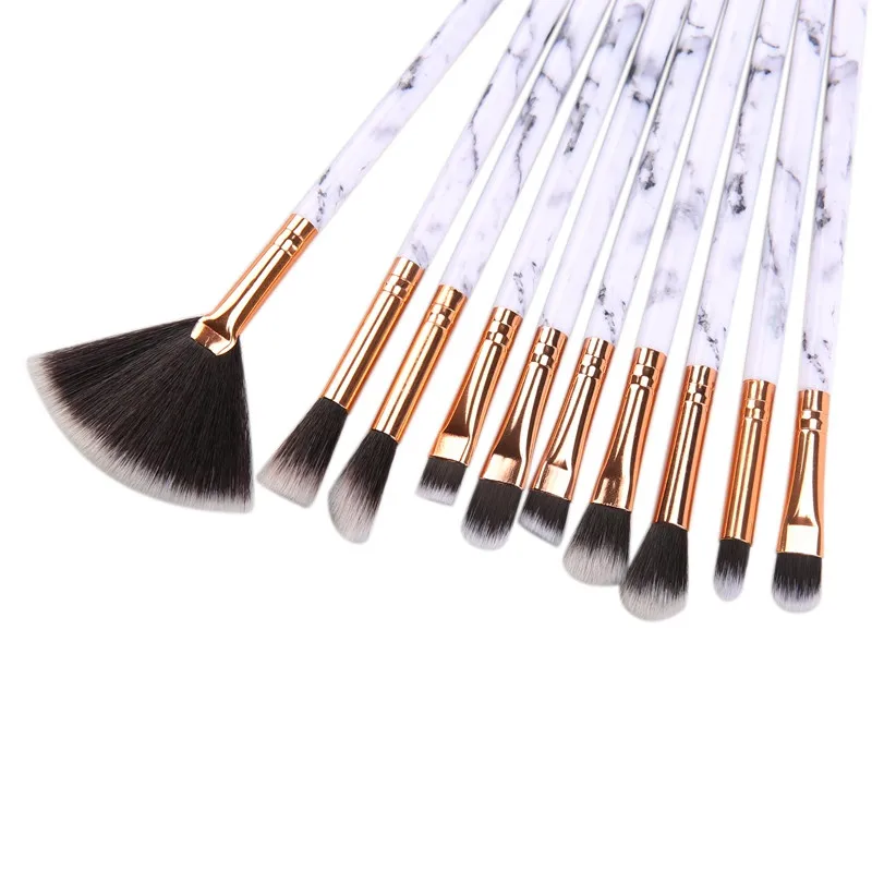 10-Pcs-Marble-Makeup-Brush-Beauty-Tool-White-handle-Black-Hair-Makeup-Brushes-Kits-Blush-Bulk (4)