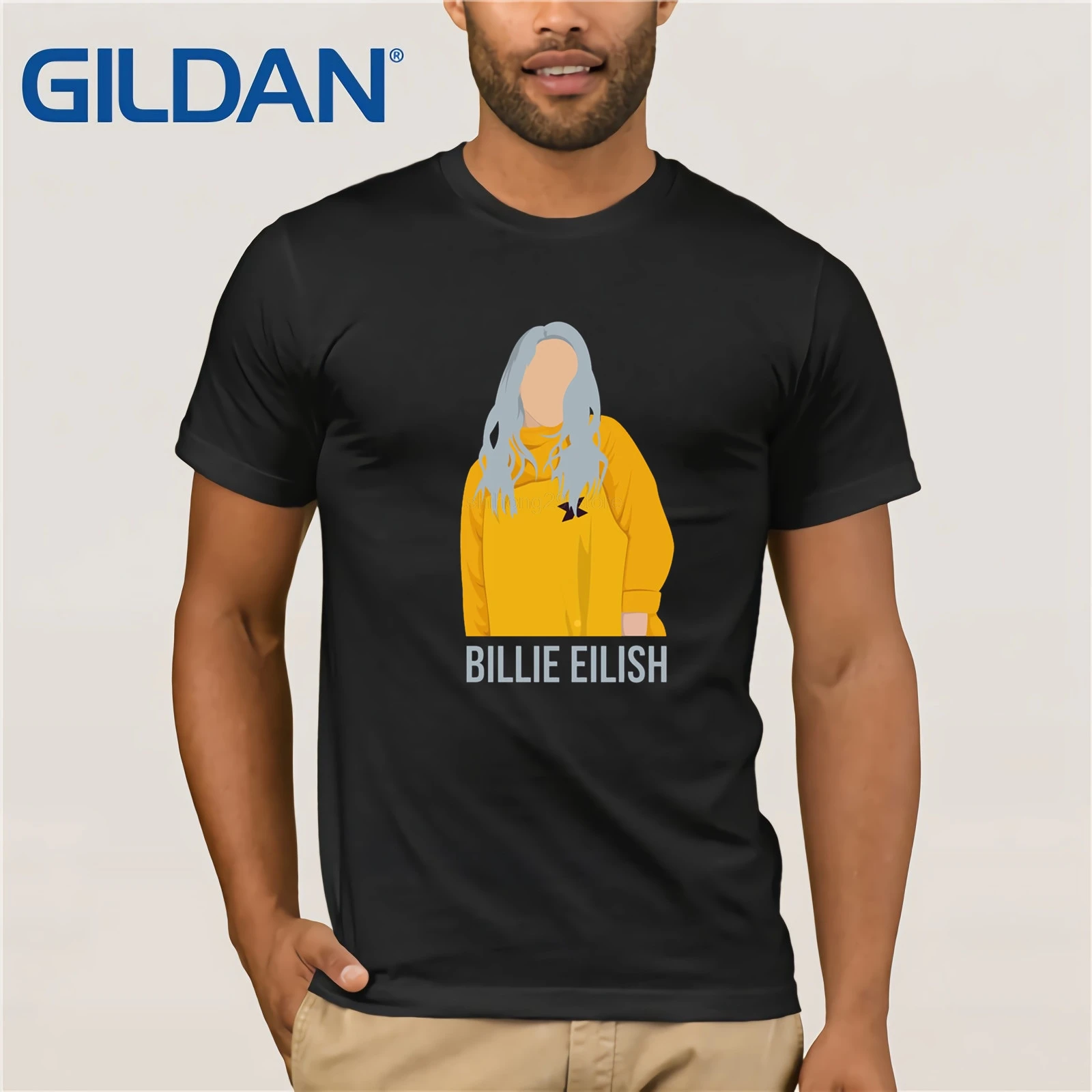 Новая распродажа, футболка Billie Eilish, хип-футболка хип-хоп, летняя дышащая футболка для мужчин, 2019, S-6XL, большие размеры, футболка