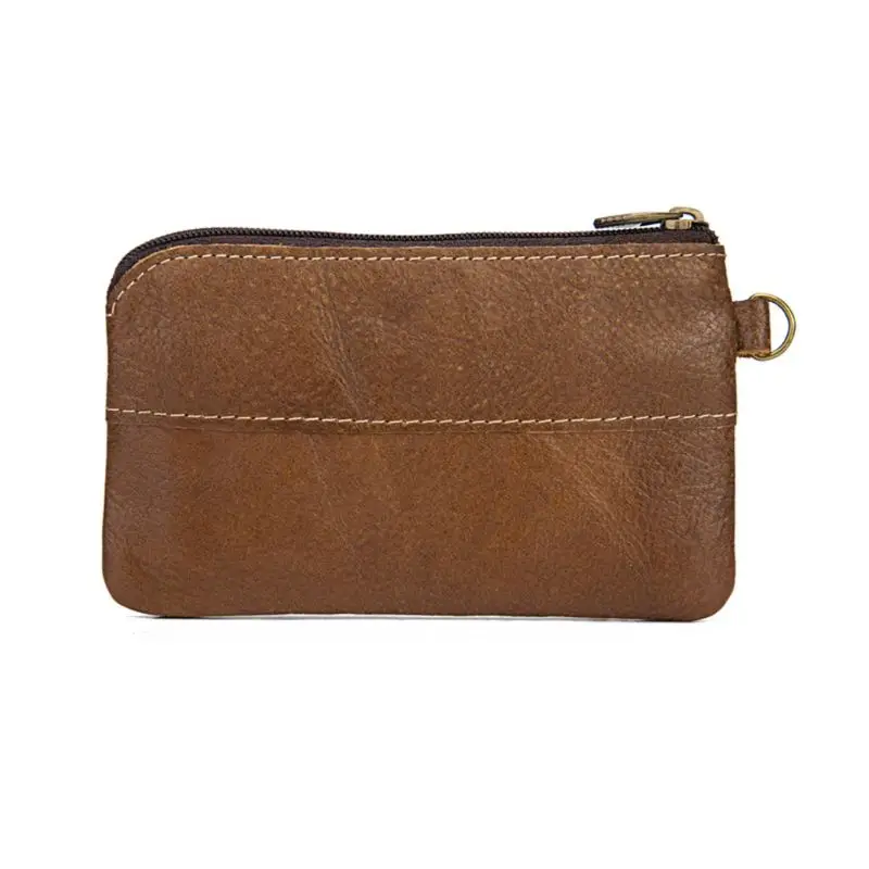Высокое качество, модный женский мужской кожаный кошелек для монет, кошелек для карт, клатч на молнии, маленькая сумка для мелочи - Цвет: brown