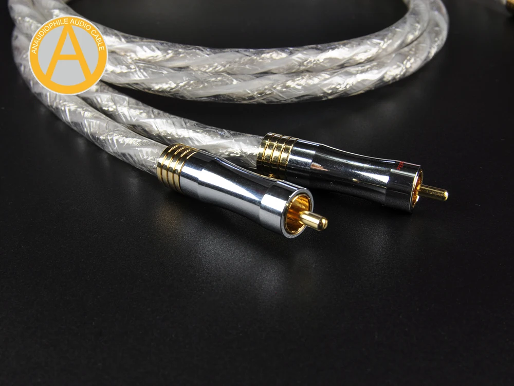 Reference RCA Cable Pair Hifi 7N OFC RCA Cable Sliver Plated RCA Interconnect Audio Cable RCA Cable CD Player Preamp Amplifier