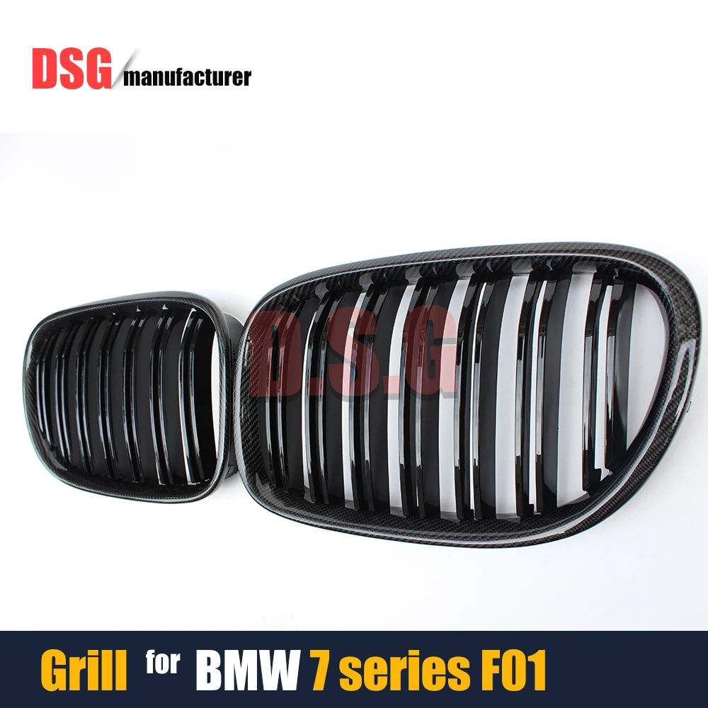 

7 Series F01 Front Racing Grills Carbon Fiber Kidney Grille For BMW 740i 750i F02 F03 F04 2010 - 2015 Model 4-Door Saloon Bumper