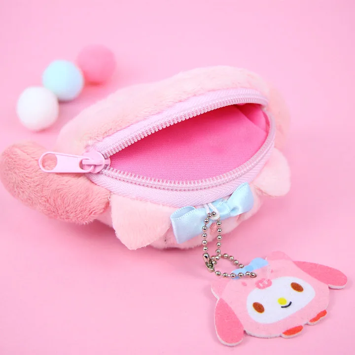 Sanrio, Hello Kitty My Melody Cinnamoroll Марка pom-Pom Purin плюшевые сумки для монет милый кошелек унисекс Kawaii ключ сумка для девочек Подарки