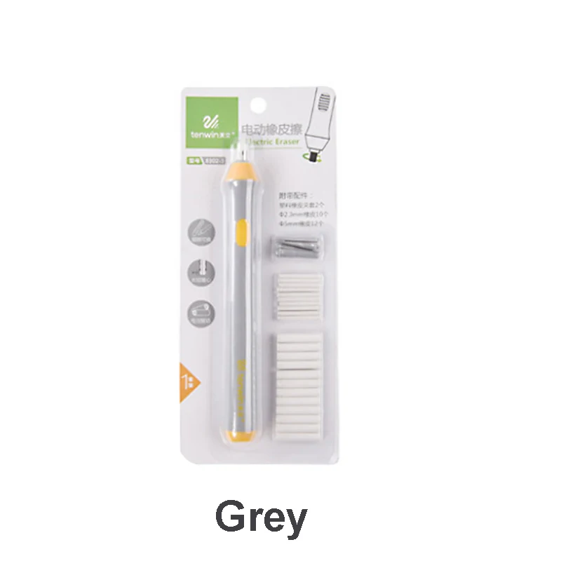 Grey Set Tenwin электрические ластики автоматический хайлайтер профессиональные канцелярские ластики набросок рисунок резинки для художника студента - Цвет: Grey Set