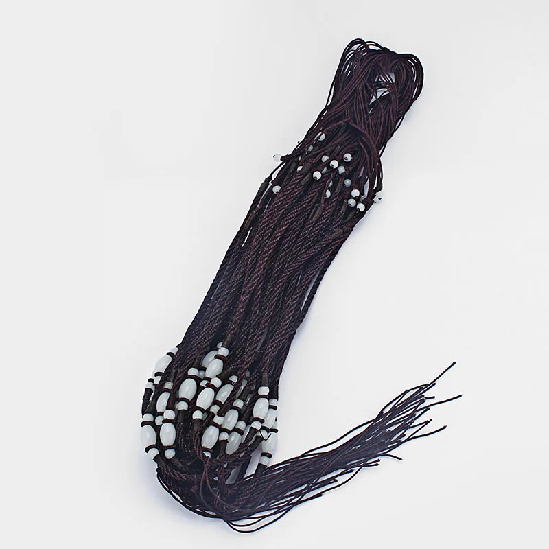 10pcs Dark Brown Strung Stone Beads Rope Chain for Pendant Necklace Jewelry Making Rope Cord 22