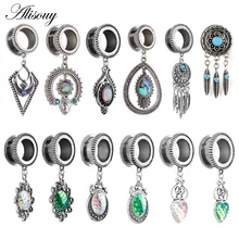 2pcs aço inoxidável tampões de ouvido e túneis piercings de orelha parafuso ajuste expansão orelha esticada piercing carne túneis corpo jóias