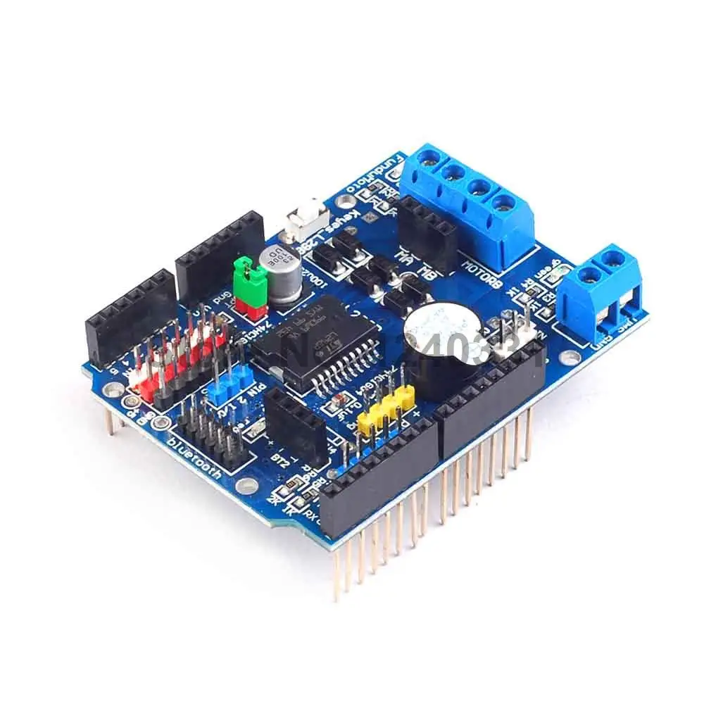

1PCS L298P PWM Speed Controller Dual High-Power H-bridge Driver Bluetooth Interface L298P Motor Shield Board