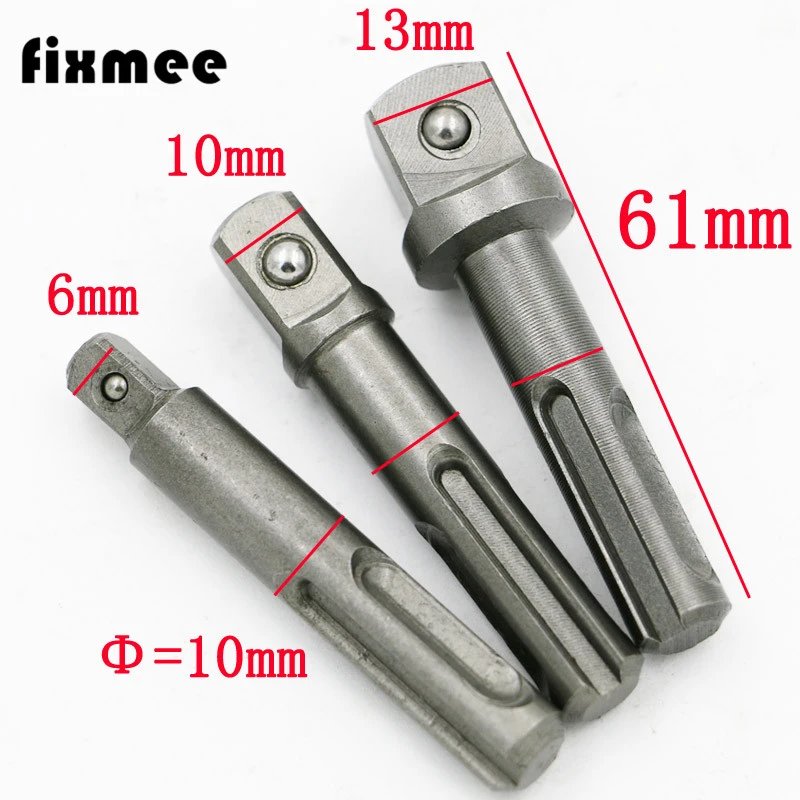3X Socket Adapter Hex Shank To 1//4/"3//8/"1//2/" Impact Driver Drill BIts Cables Tie
