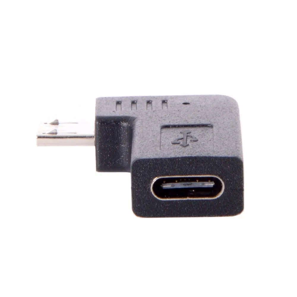 CY USB-C type-C Женский к Micro USB 2,0 5Pin Мужской адаптер данных 90 градусов левый и правый угловой тип