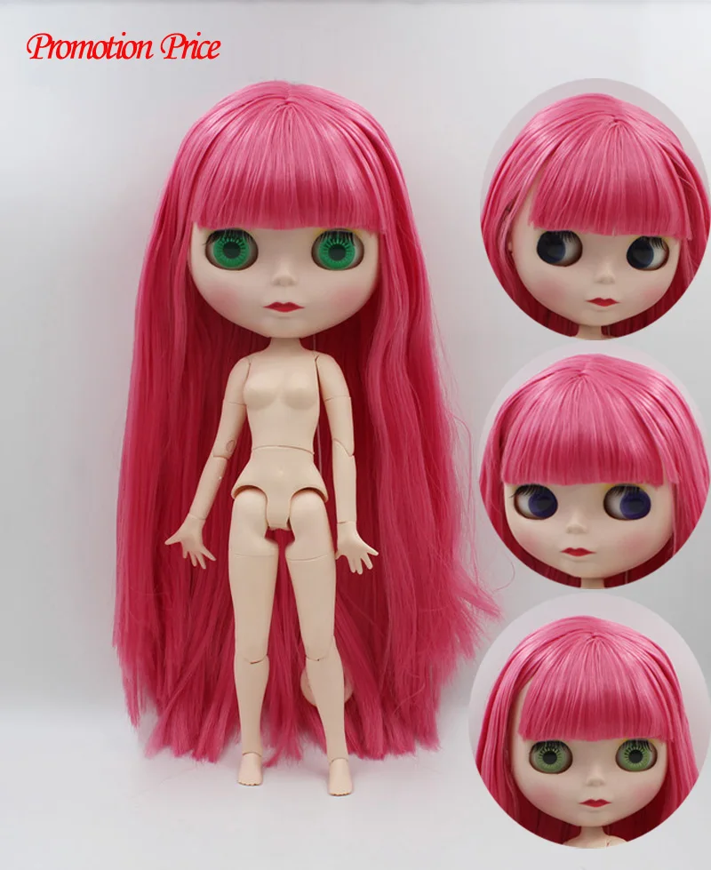 Förderung preis BJD joint 2 KIEFERGELENK DIY Nude Blyth puppe geburtstag geschenk 4 farbe großen augen puppen mit schöne Haar nettes spielzeug Preise