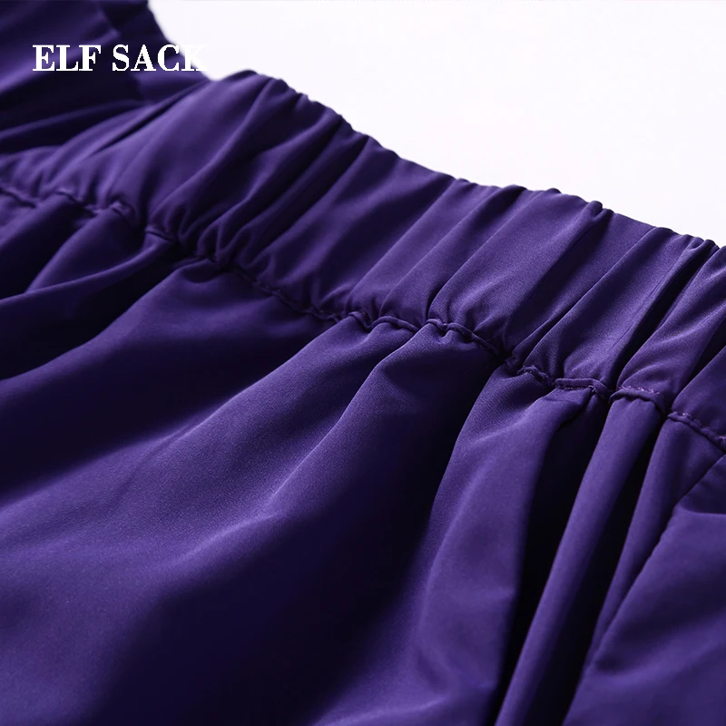 ELFSACK осень новые женские штаны повседневные длинные одноцветные женские штаны в стиле хип-хоп тонкие женские прямые брюки женские крутые штаны