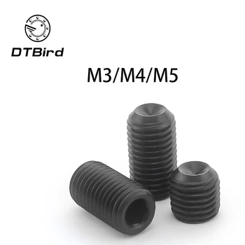 

Free shipping DIN916 304 stainless steel Concave set screws hex socket black Chimi M3 M4 M5 screw headless Top wire machine