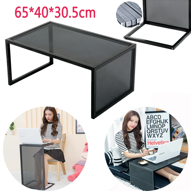 

J06 iron Dual-use computer desk rectangle mini side table sturdy Writing desks Home bed office With vents 65*40*30.5