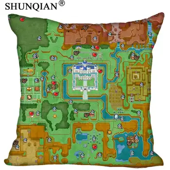 

Custom Square Pillowcase The legend of zelda map soft Pillow Cover Zippered More Size Two Sides DIY Pillowcase