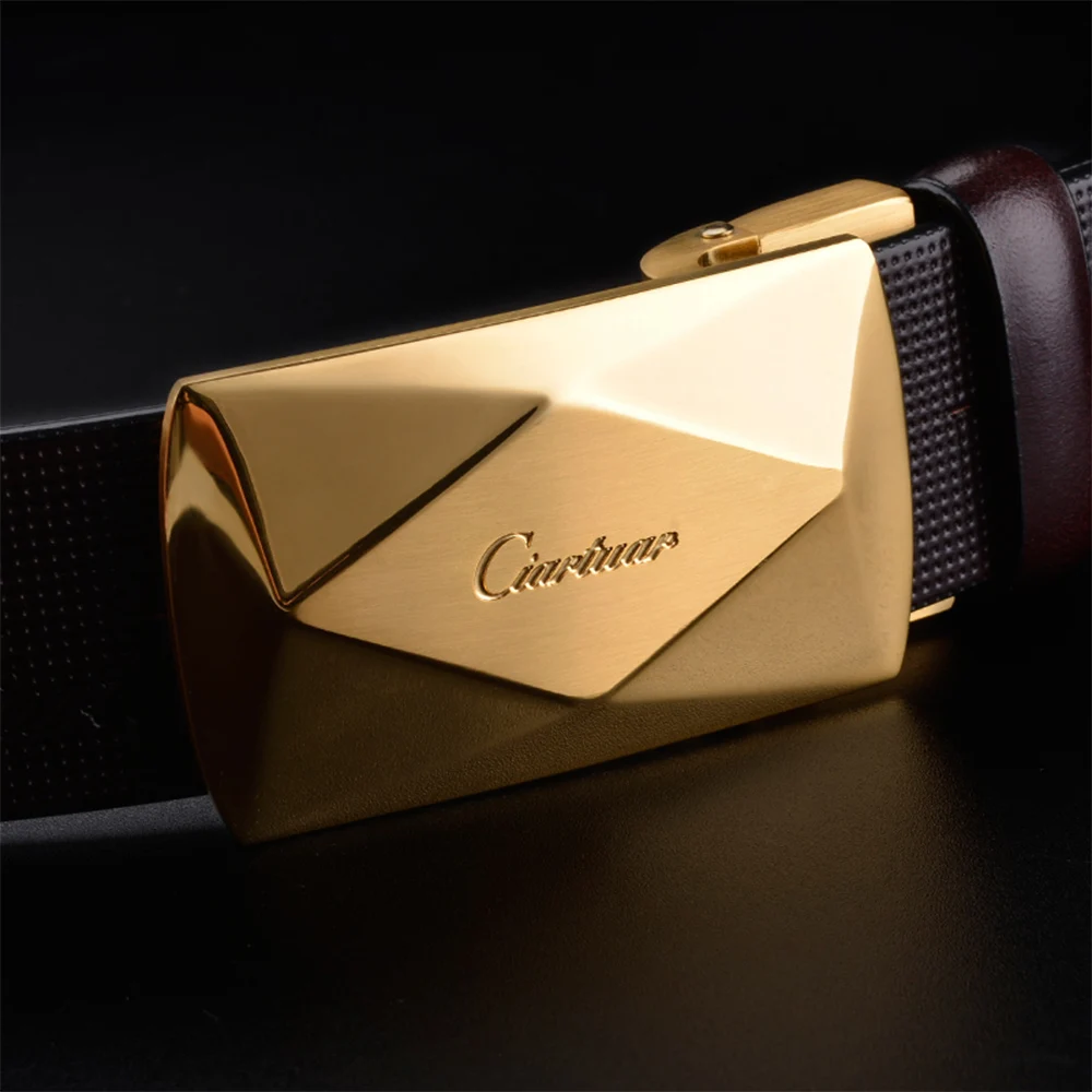 

Ciartuar Leather Belts for Men High Quality Luxury Trouser belt Casual Genuine Leather Belt Male Gold Silver Wide Business Strap