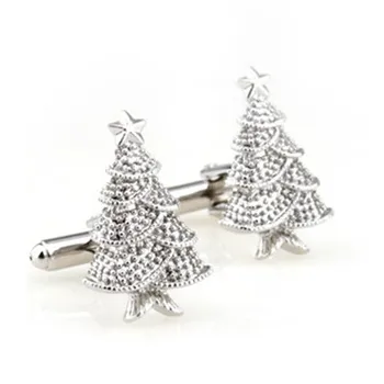 

Siver Christmas Tree Cufflink Cuff Link 15 Pairs Wholesale Free Shipping