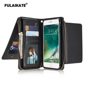 

FULAIKATE Multifunction Case for iPhone 6s Plus Soft Flip Back Cover for iPhone 6 Plus Card Pocket Wallet Protective Phone Cases