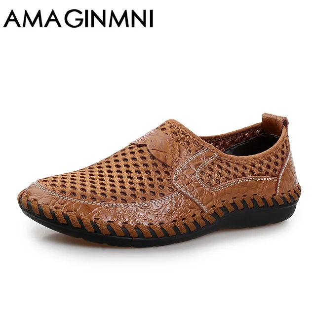 Loafers Shoes 2017 Summer Breathable Mesh Shoes Mens Casual Shoes Genuine Leather Slip On Summer Shoes Man Soft Comfortable Loafers Shoes 2017 Summer Breathable Mesh Shoes Mens Casual Shoes Genuine Leather Slip On Summer Shoes Man Soft Comfortable