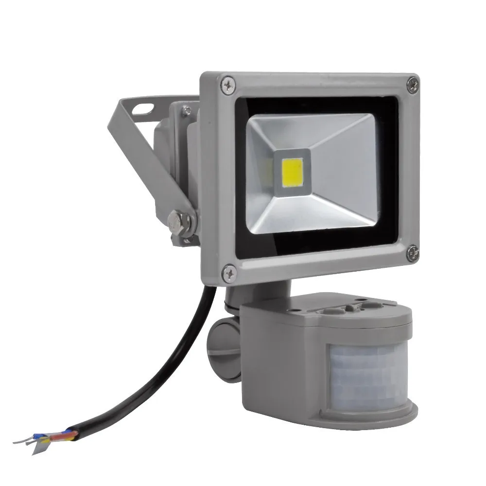 2PCS GERUITE LED Sensor Flood Light 10W 700LM IP65 AC 85 ... ac led flood light wiring 