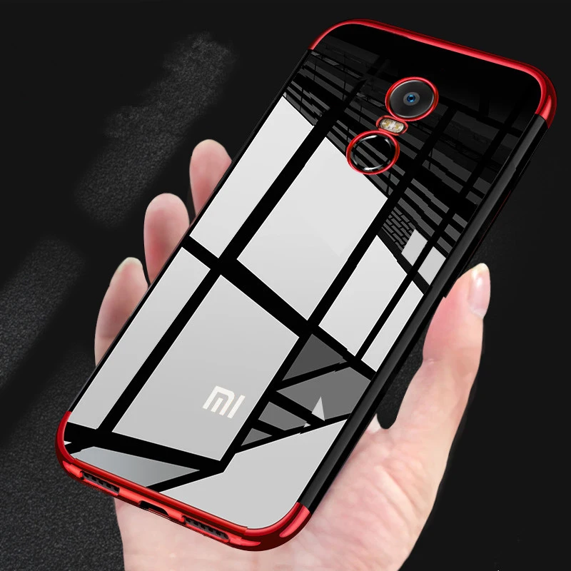 For Xiaomi Redmi Note 4 Case Cover Transparent Plating TPU Soft Slim Back Cover For Redmi 3