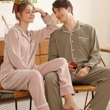 J& Q пижамы для мужчин Весна Мужчины s домашняя одежда 2 шт. модная Пижама одноцветная парная Пижама комплект джентльмена Пижама