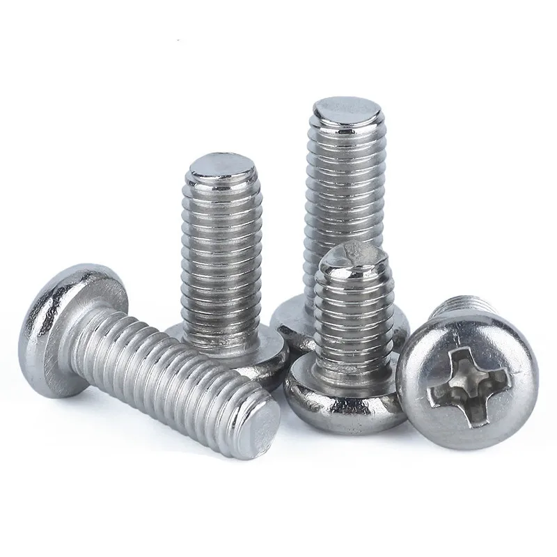 

50PCS M3 304 GB818 Stainless Steel Screw Round Head Screw Bolt Pan Head Cross Machine Screw