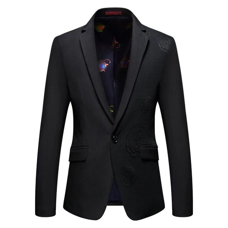 Men Slim Fit Blazer High Quality Patchwork One Button Casual Blazers Jacket Autumn Winter Masculine Blazer Plus Size M-4XL (28)