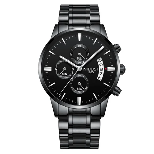 NIBOSI часы мужские Relogio Masculino роскошные известный бренд Для мужчин Щепка белый наручные часы Водонепроницаемый часы кварцевые best часы для Для мужчин - Цвет: A