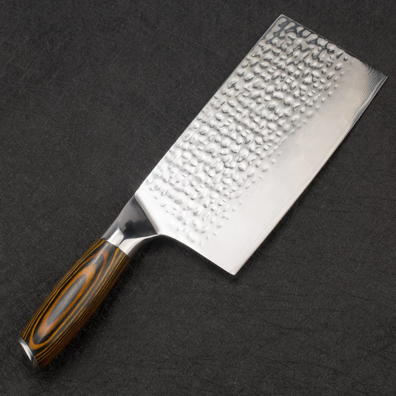 7 inch Kitchen Knives Damascus Steel Cleaver Japanese Chef Multifunction 7cr17 Stainless Steel Meat Chopping Cutter Cooking