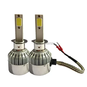 

H1 Car led COB Headlight H7 LED H4 H11 H8 HB3 9005 HB4 9006 72W 7600LM 12V Flip Chip 6000K White Headlamp Replacement Kit C6F
