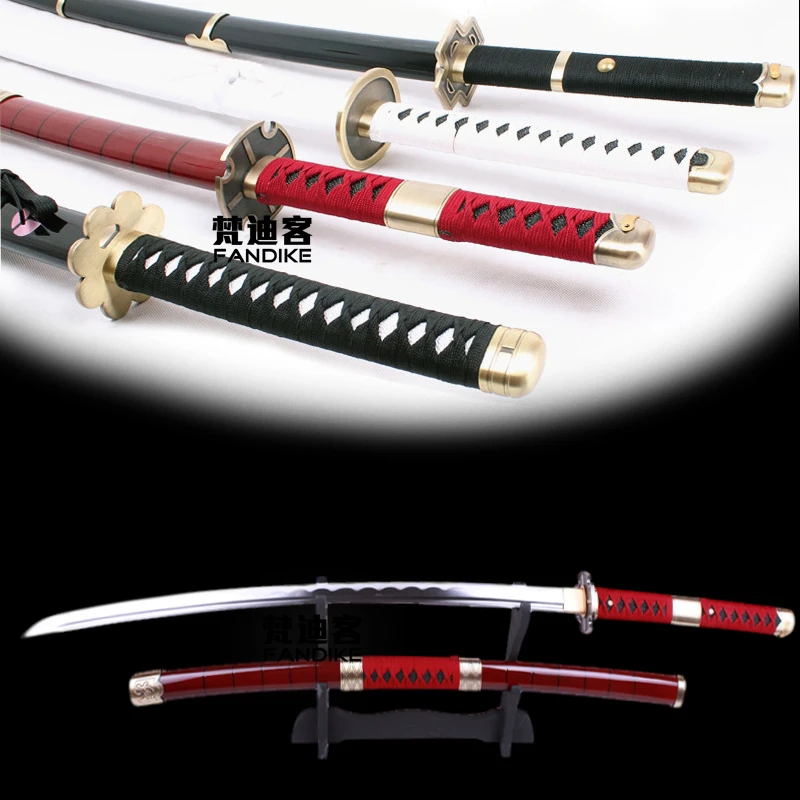 

Four-piece High quality Japanese anime One Piece Roronoa zoro katana Carbon Steel Chinese Sword Sharp knife collection