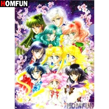 

HOMFUN Full Square/Round Drill 5D DIY Diamond Painting "Cartoon beauty" Embroidery Cross Stitch 5D Home Decor Gift A16502