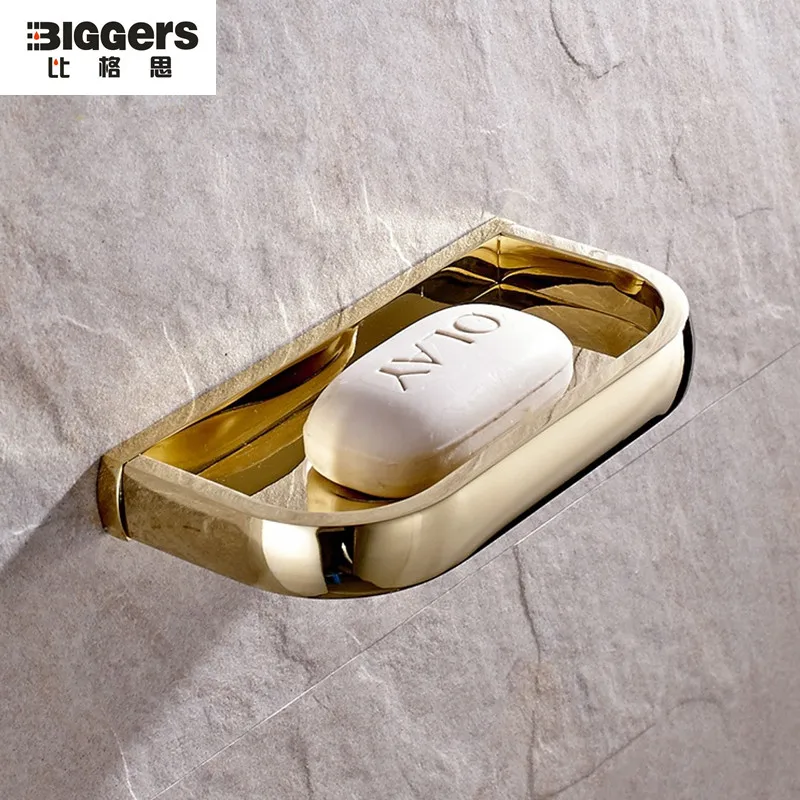 

Free shipping Luxury style gold color bathroom accessories soap dish holder Jabonera 8503G
