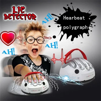 

Miniature electric shock heartbeat lie detector toy Polygraph Test Tricky Adjustable Adult Micro Lie Detector Shocking Liar Trut