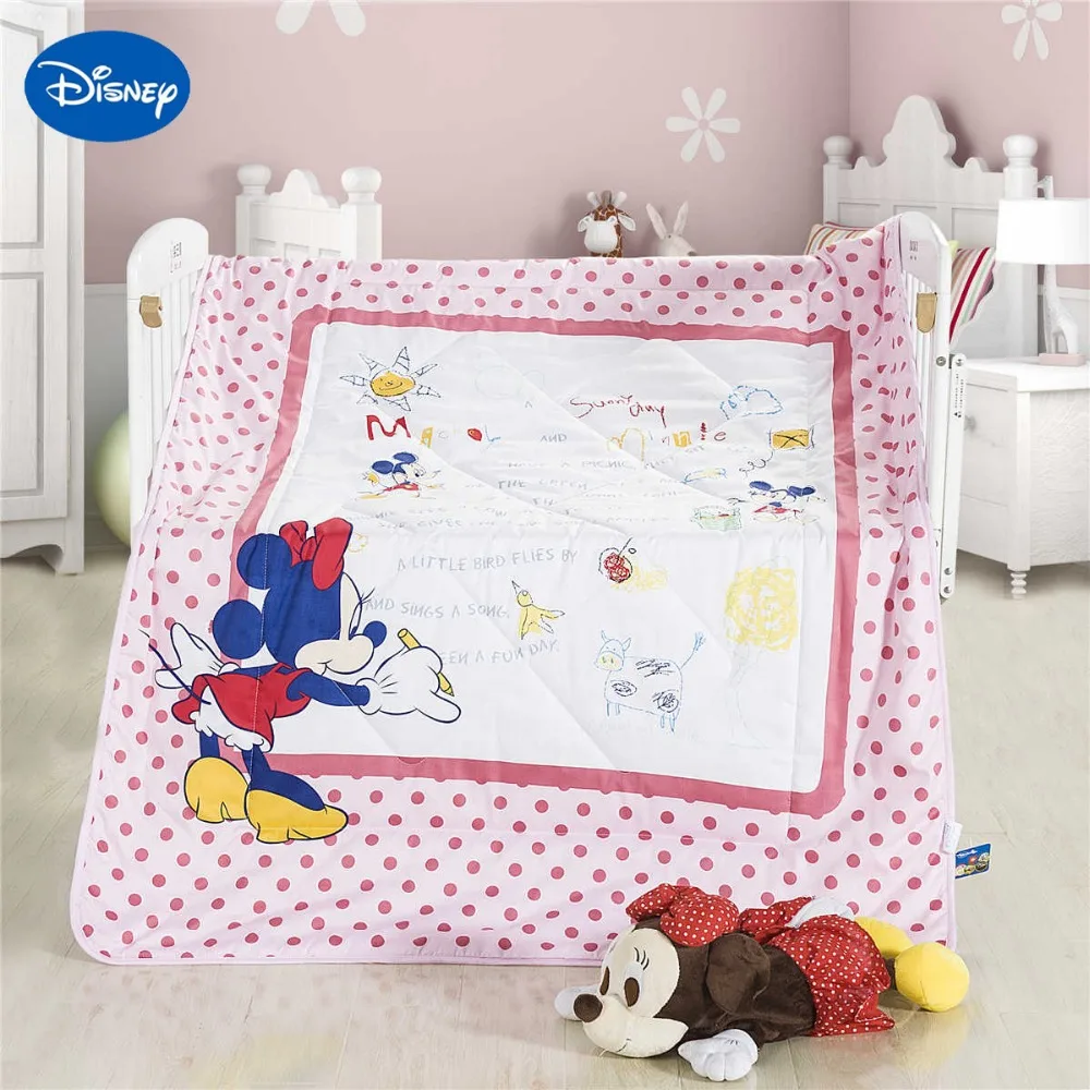 Minnie Mouse Drawing Summer Quilts Comforters Disney Bedding Cotton Wowen 120*150CM Baby Crib Girls Cot Bed Decor Pink Polka Dot Minnie Mouse Drawing Summer Quilts Comforters Disney Bedding Cotton Wowen 120*150CM Baby Crib Girls Cot Bed Decor Pink Polka Dot