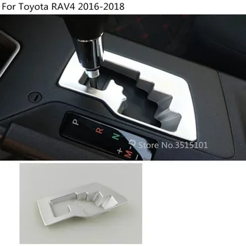 

Car Stick ABS Chrome Inner Middle Front Shift Stall Paddle Cup Lamp Frame Trim 1pcs For Toyota RAV4 2016 2017 2018
