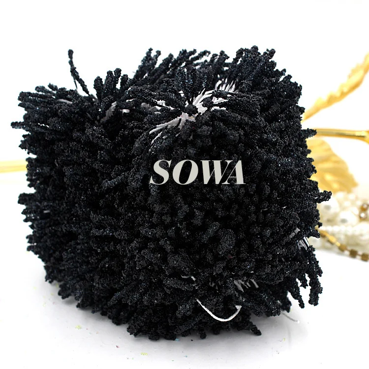 

Free Shipping Hot Selling 1800pcs/Lot Black color 1mm Glass Artificial Flower Stamen Pistil Cake Decoration Craft DIY