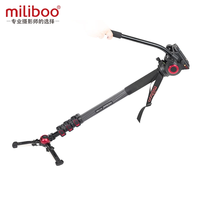 miliboo Upgraded Aluminum Carbon fiber Professional Monopod with Hydraulic Head Mini Tripod Unipod