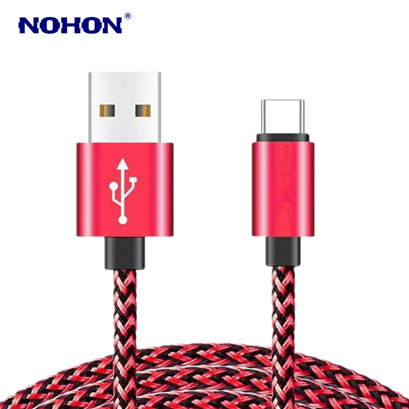 

1m 2m 3m Braided Type-C USB Data Charging Cable for Xiaomi 5S 6 8 9 Redmi Note7 Pro Samsung S8 S9 S10 Honor 8 9 10 Charger Cable