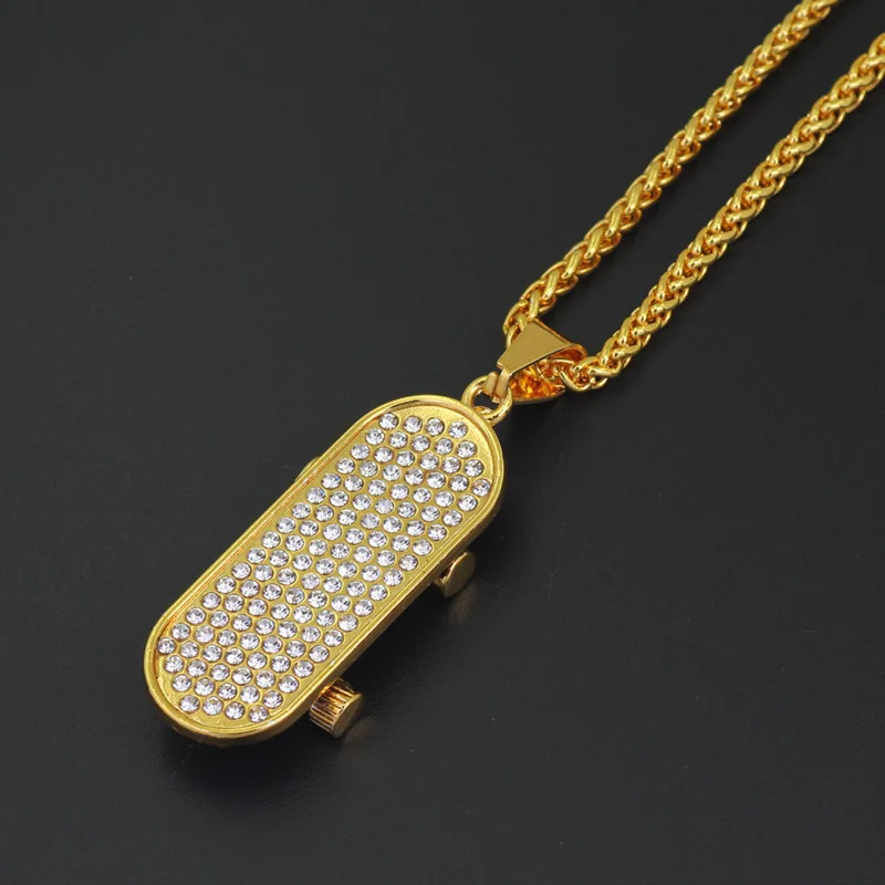 Ожерелье в стиле хип хоп bling crystal Подвеска скутер украшение из кубинской