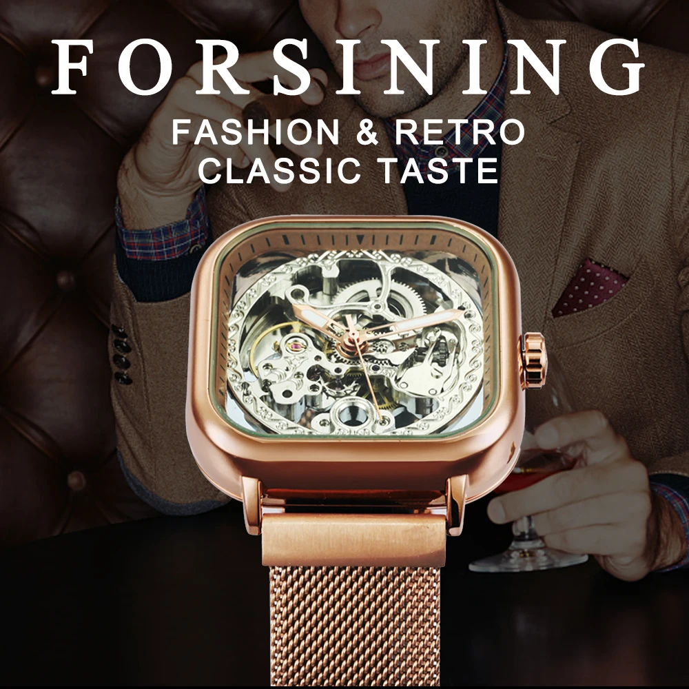 Forsining marca superior de luxo unisex relógio
