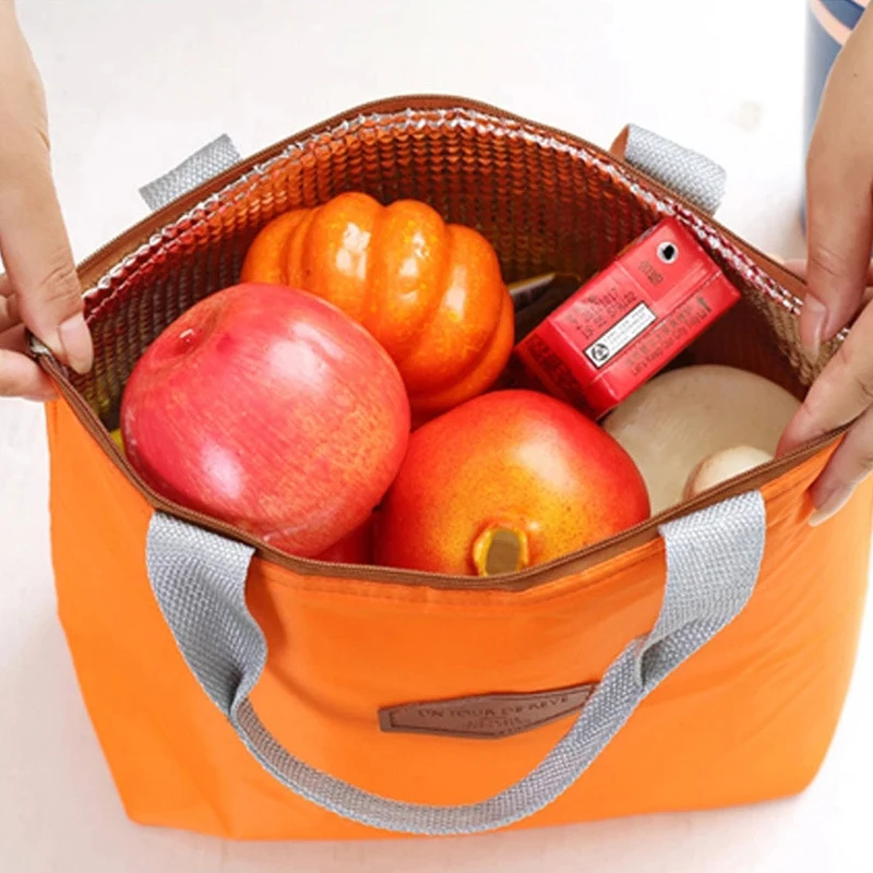 

Lammei Candy Color Lunch Bag Waterproof Portable Insulated Food Storage Box Tote Lunch Bag Large Capacity Handbag Lunch Box
