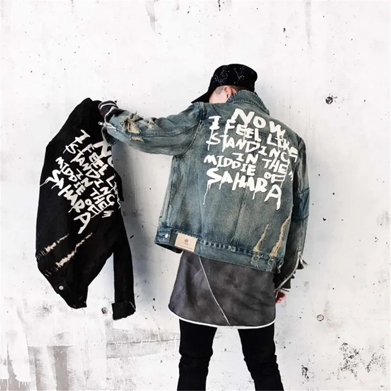 2019 Denim Jacket Men Streetwear Hip Hop Vintage Ripped Hole Zipper Jeans Jacket Motorcycle Hip Hop Autumn Washed Jacket Coat 2019 Denim Jacket Men Streetwear Hip Hop Vintage Ripped Hole Zipper Jeans Jacket Motorcycle Hip Hop Autumn Washed Jacket Coat