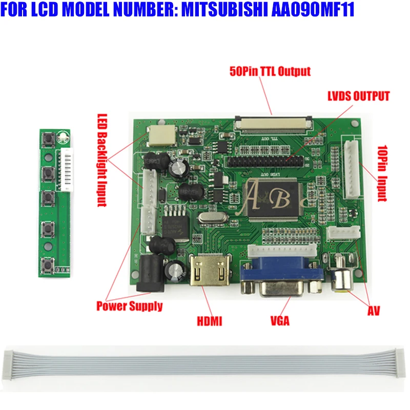 Плата контроллера HDMI VGA 2AV 50P TTL LVDS модуль для Raspberry PI 2 AA090MF11 9 &quot800x480 1 канал 6/8 бит TFT
