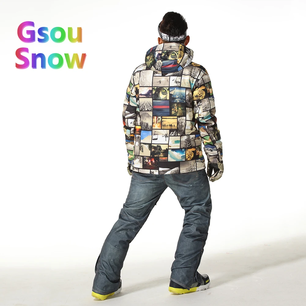 Gsou Sonw Outdoor Sports Winter Men's Skiing Clothing Snowboarding Sets Warmer Ski Jackets Waterproof Ski Pants Suits